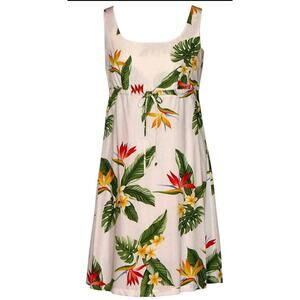 Puanani Birds of Paradise 100% Rayon adjustable front tie dress-Large